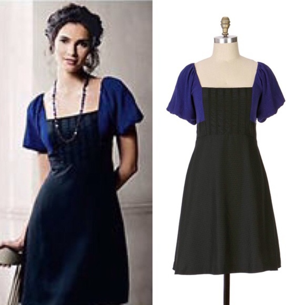 Anthropologie Blue and Black Dress